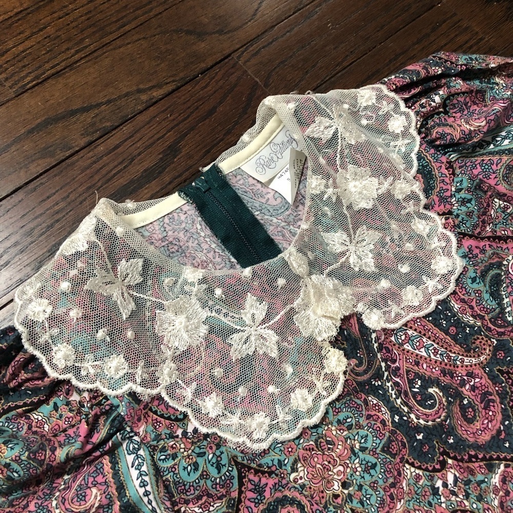 *VGUC* Rare Editions Girls 7 Vintage Purple Paisley Short-Sleeved A-Line Dress - Picture 4 of 15